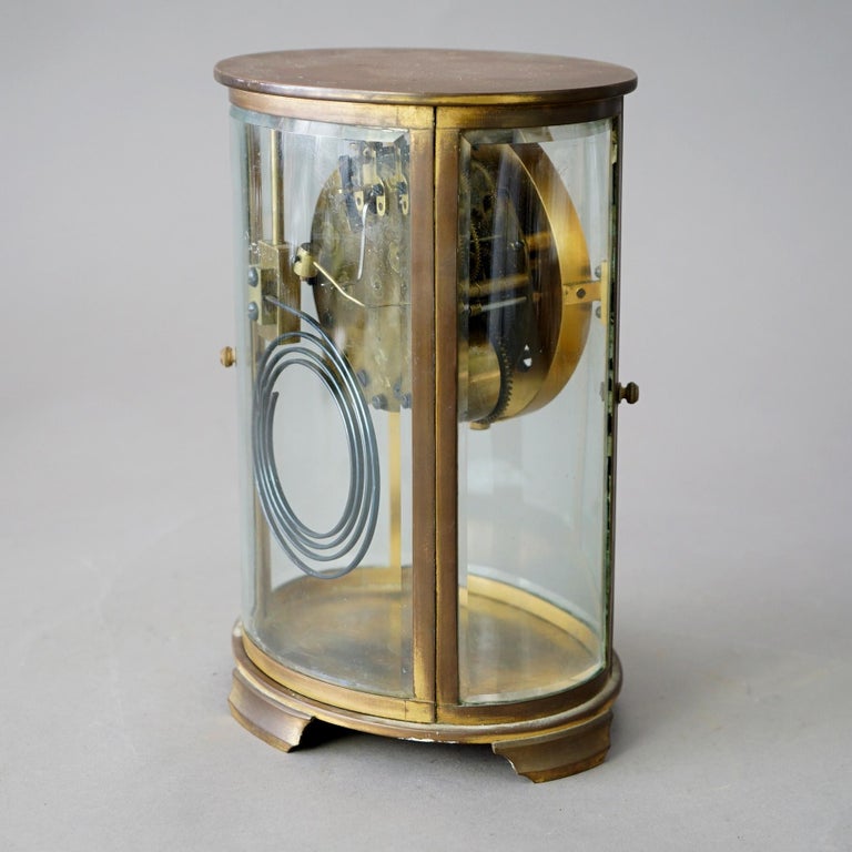 Antique Seth Thomas Oval Mantel Clock with Crystal Case