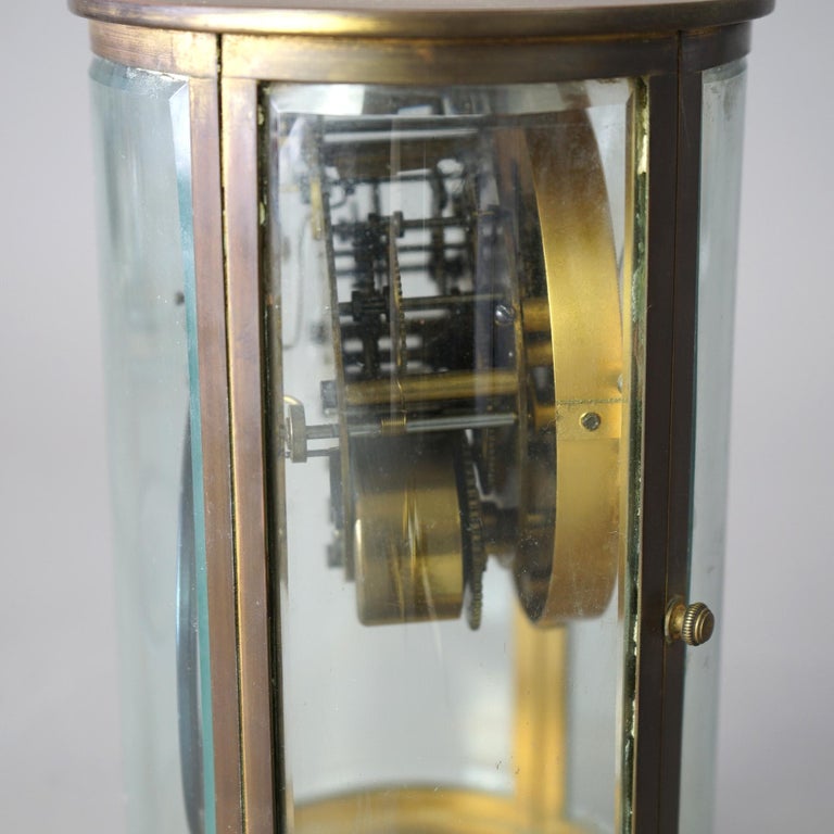 Antique Seth Thomas Oval Mantel Clock with Crystal Case