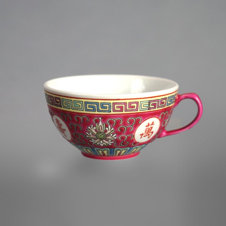 Vintage 33 Piece Chinese Republic Porcelain Tea Set C1930