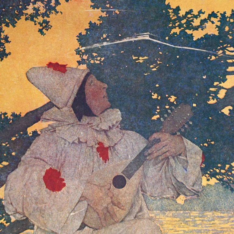 Two Art Deco Antique Maxfield Parrish Prints “Pierrot’s Serenade” C1920