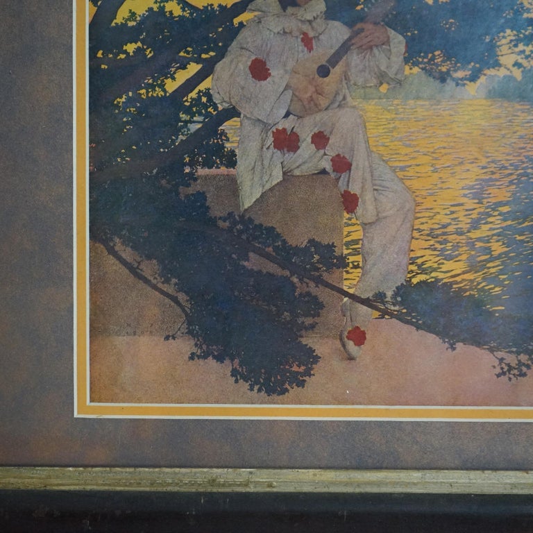 Two Art Deco Antique Maxfield Parrish Prints “Pierrot’s Serenade” C1920