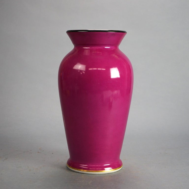 Antique Old Paris Floral Decorated & Gilt Porcelain Vase C1890