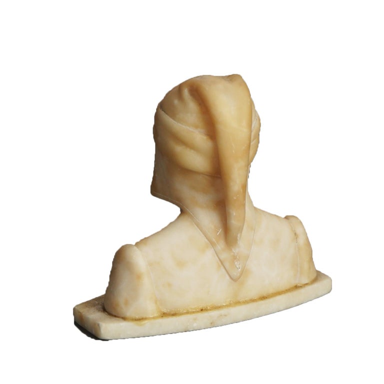 Antique Italian Neoclassical Carved Alabaster Bust C1900