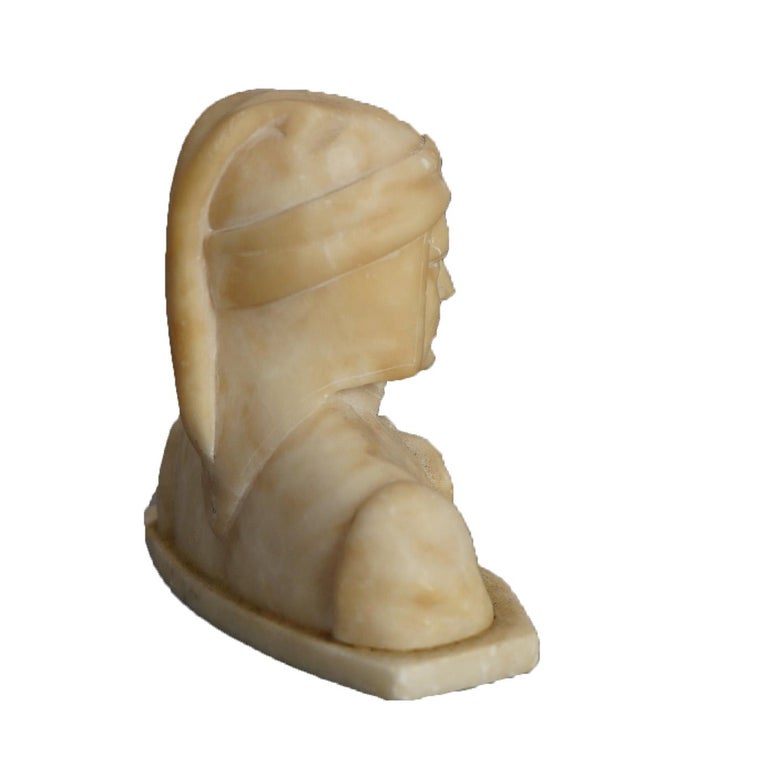 Antique Italian Neoclassical Carved Alabaster Bust C1900