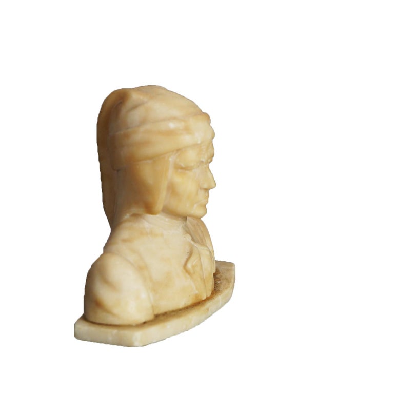 Antique Italian Neoclassical Carved Alabaster Bust C1900