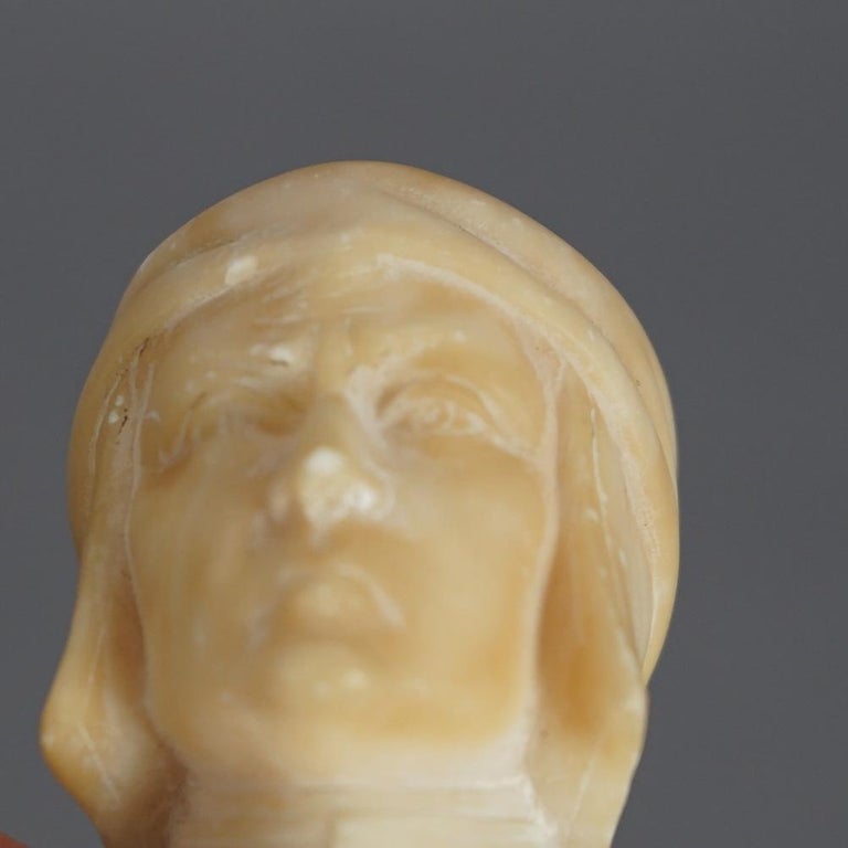 Antique Italian Neoclassical Carved Alabaster Bust C1900