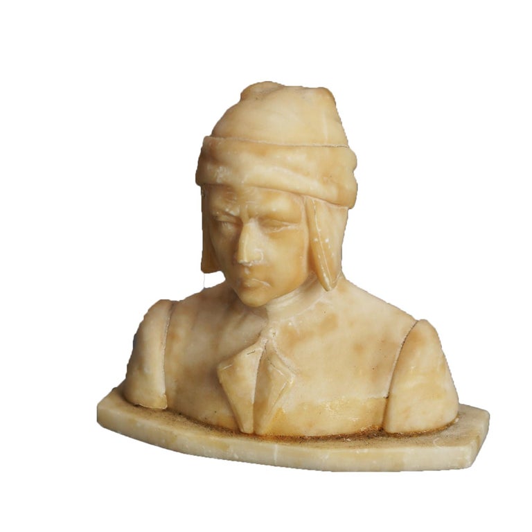 Antique Italian Neoclassical Carved Alabaster Bust C1900