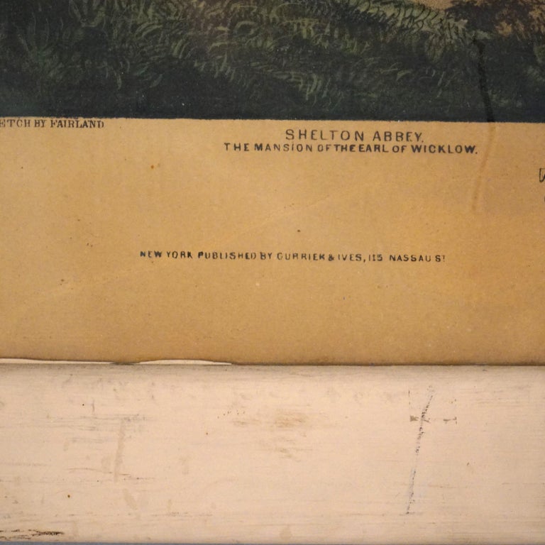 Antique Currier & Ives Print - The Meeting Of The Waters 19th C