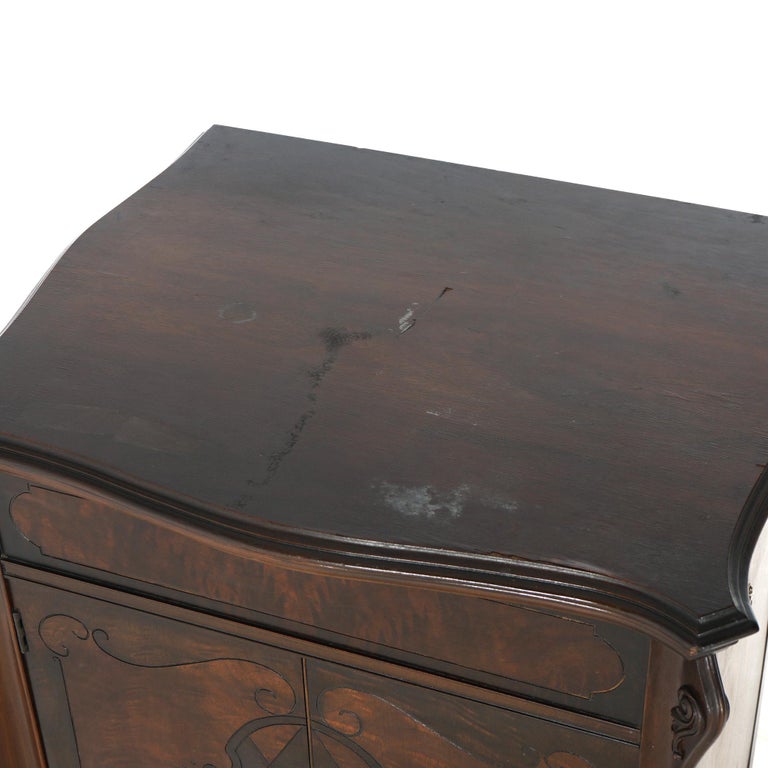 Antique Victorian Victrola Silvertone Tru-Phonic Phonograph, Mahogany Case C1930