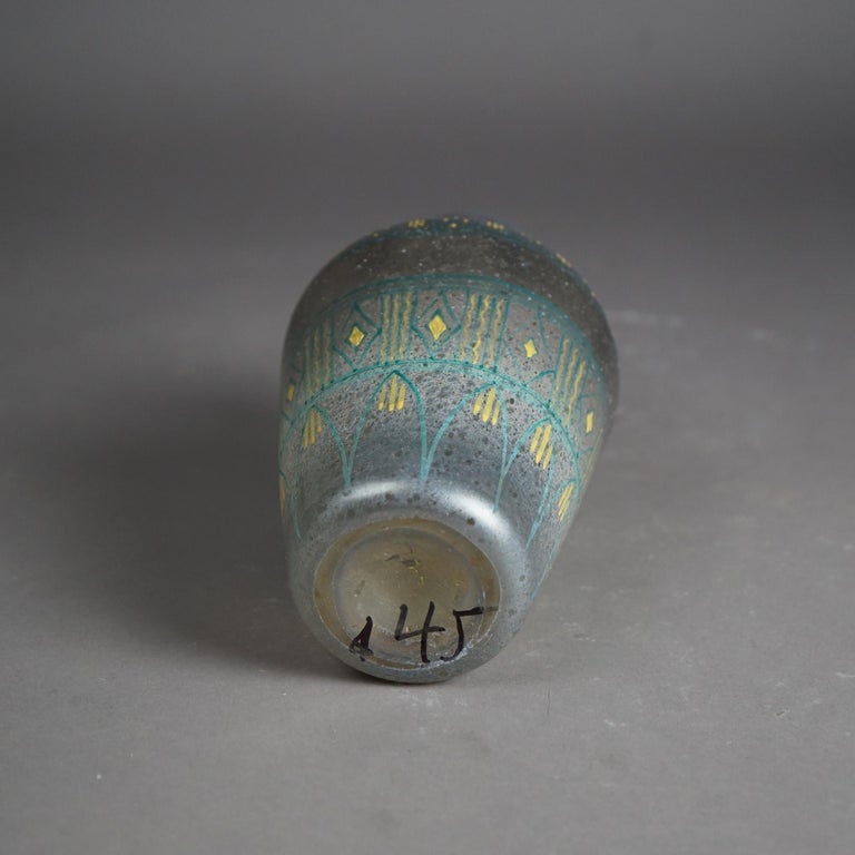 Antique Mount Washington Egyptian Revival Figural Art Glass Vase Circa 1900