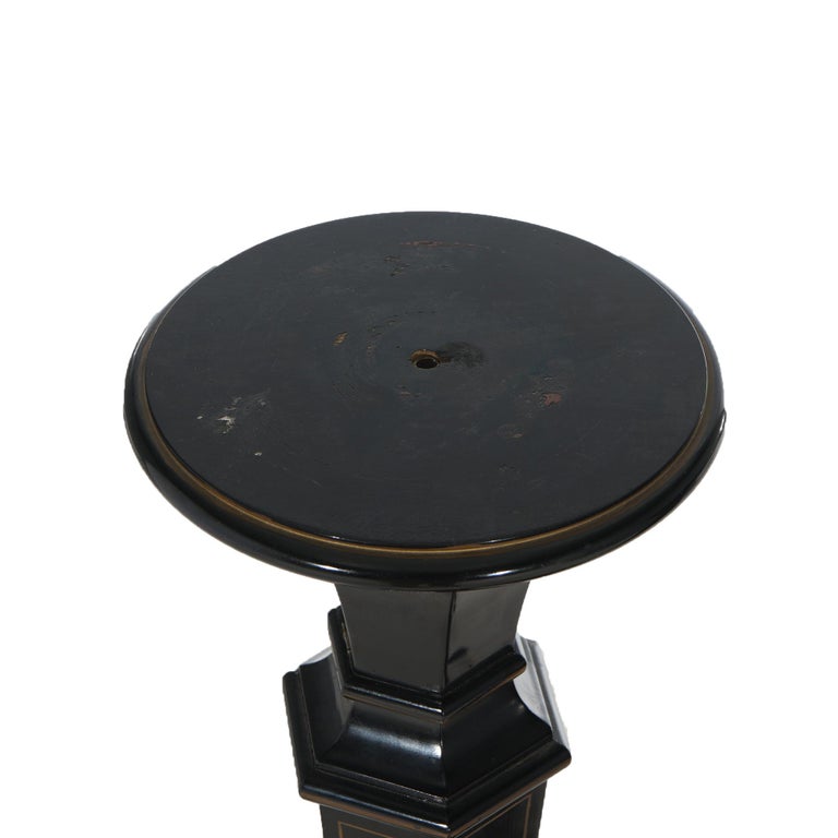 Pair of Antique Neoclassical Ebonized Pedestals C1900