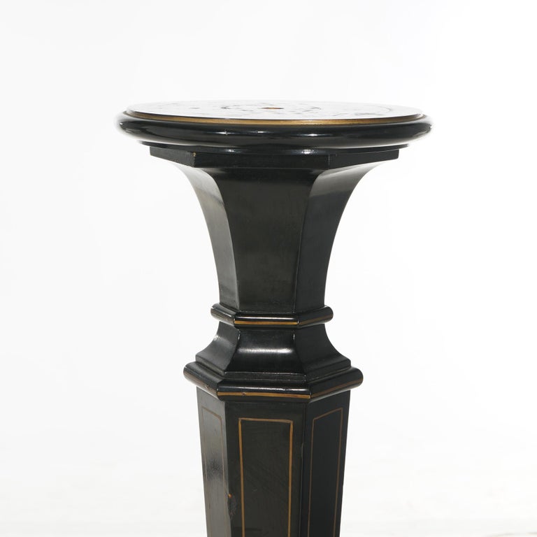 Pair of Antique Neoclassical Ebonized Pedestals C1900