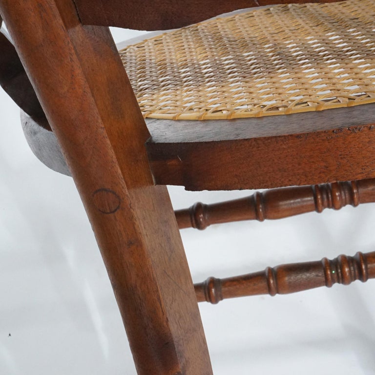 Antique Set of Four Victorian Walnut & Pressed Cane Dining Chairs, Circa 1890