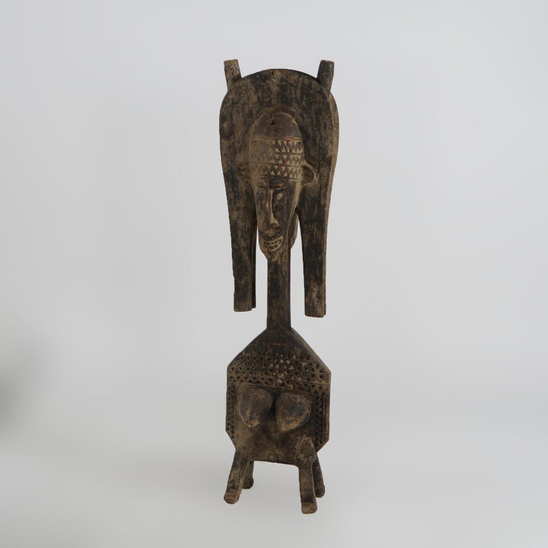 Vintage African Ethnographic Carved Wood Goddess of Fertility C1960