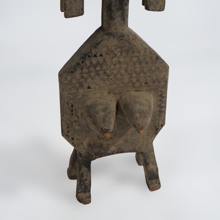 Vintage African Ethnographic Carved Wood Goddess of Fertility C1960
