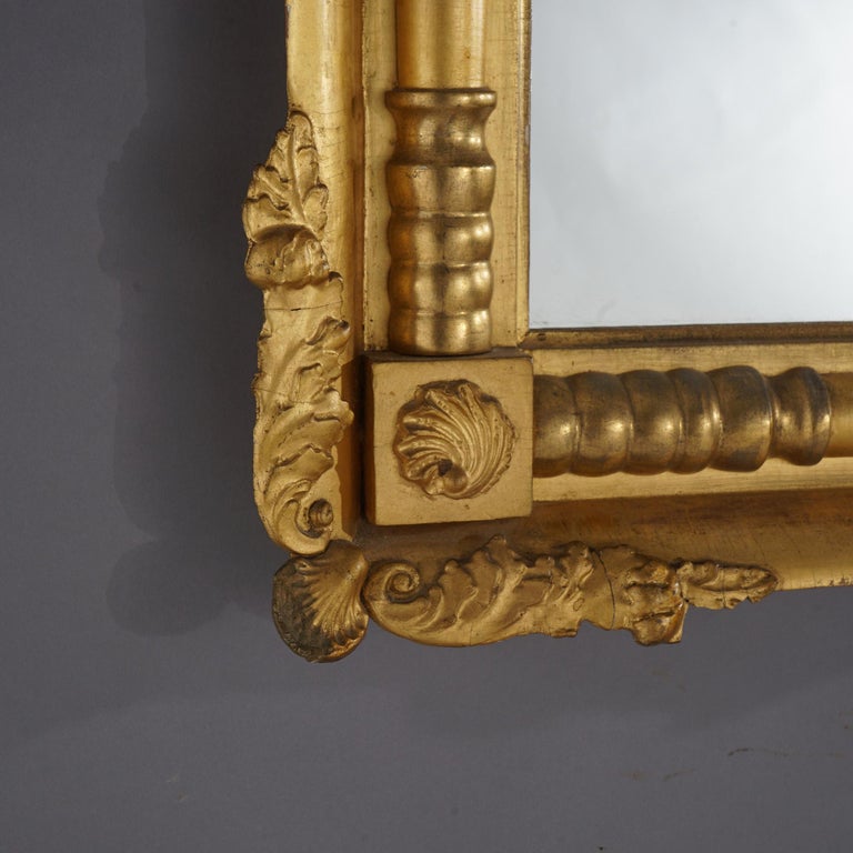 Antique American Empire Classical First Finish Wall Mirror C1840