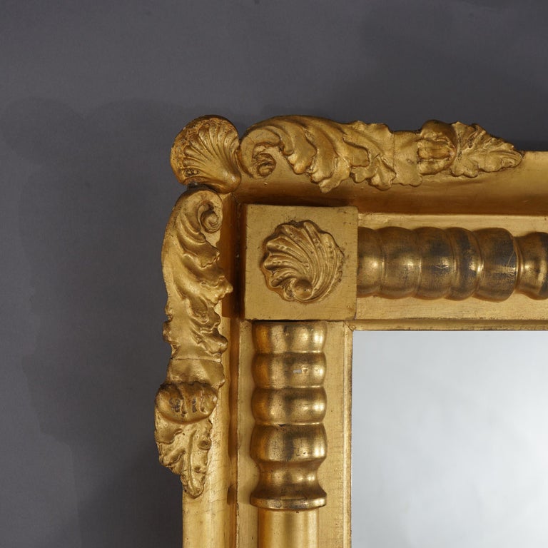 Antique American Empire Classical First Finish Wall Mirror C1840