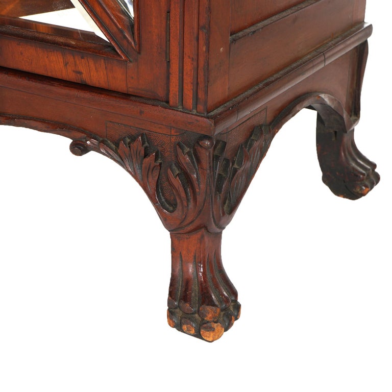 Antique Mahogany Star Pentagram Etagere with Mirrors, Spindles & Eagles C1900