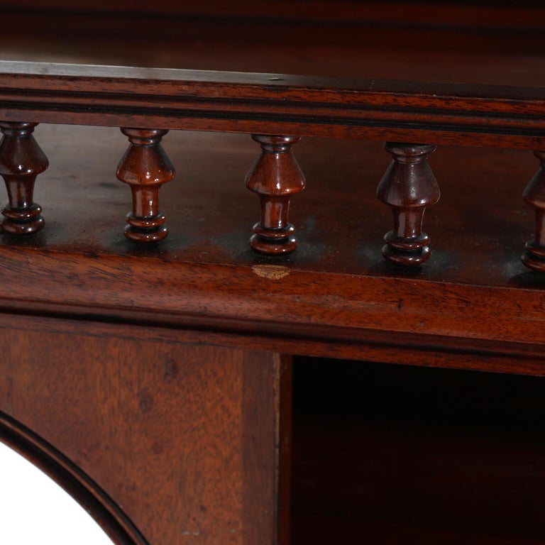 Antique Mahogany Star Pentagram Etagere with Mirrors, Spindles & Eagles C1900