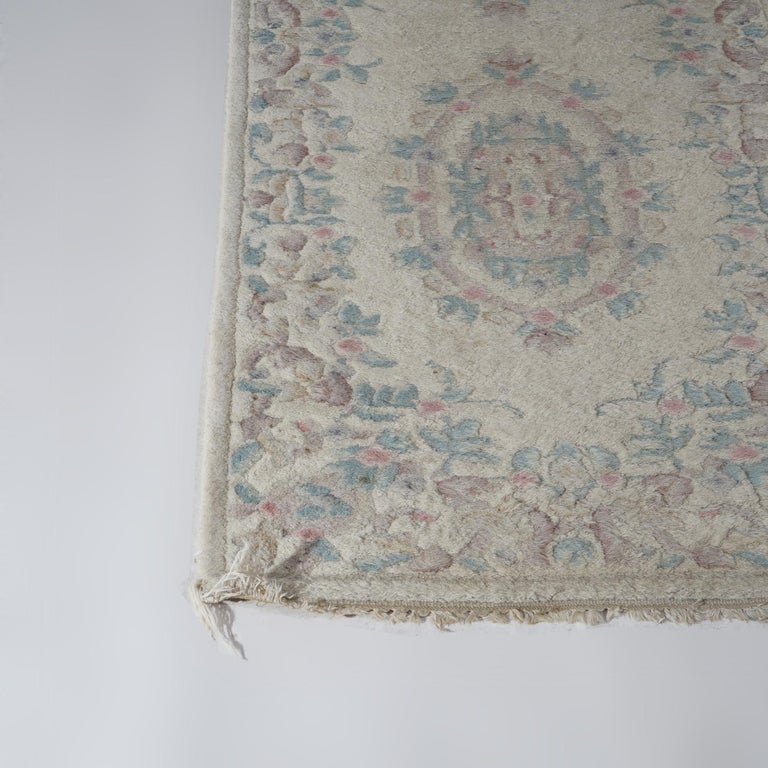 Oushak Style Turkish Oriental Long Rug Runner Wool Rug 20th C