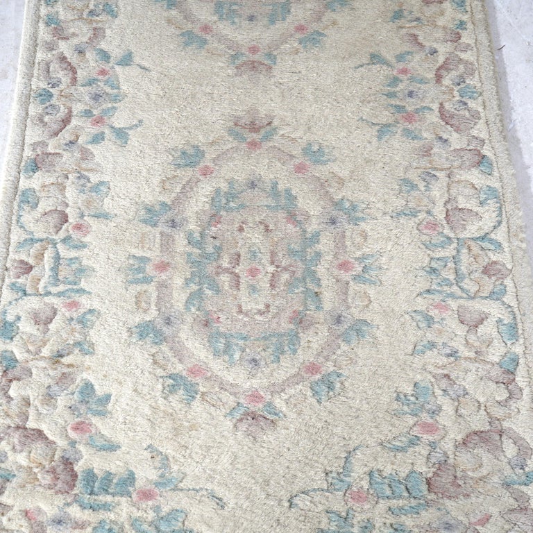 Oushak Style Turkish Oriental Long Rug Runner Wool Rug 20th C