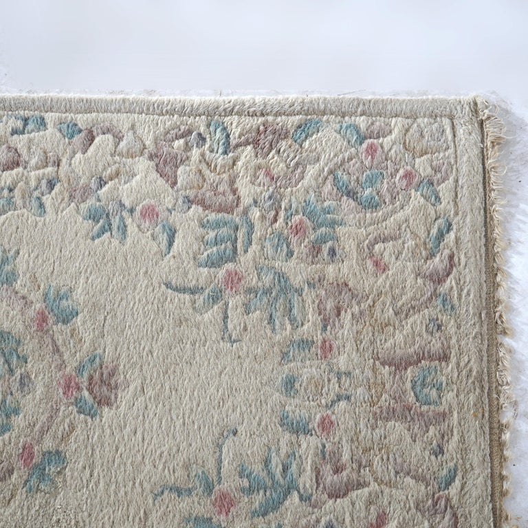 Oushak Style Turkish Oriental Long Rug Runner Wool Rug 20th C