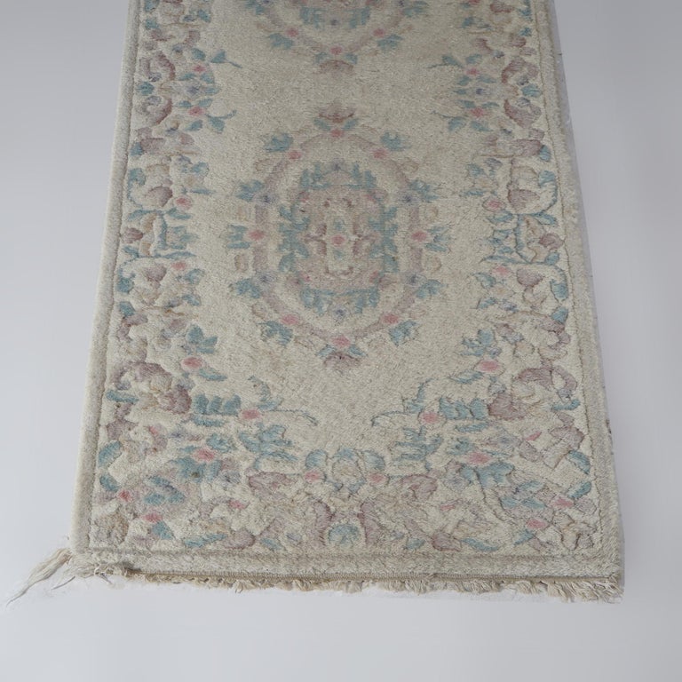 Oushak Style Turkish Oriental Long Rug Runner Wool Rug 20th C