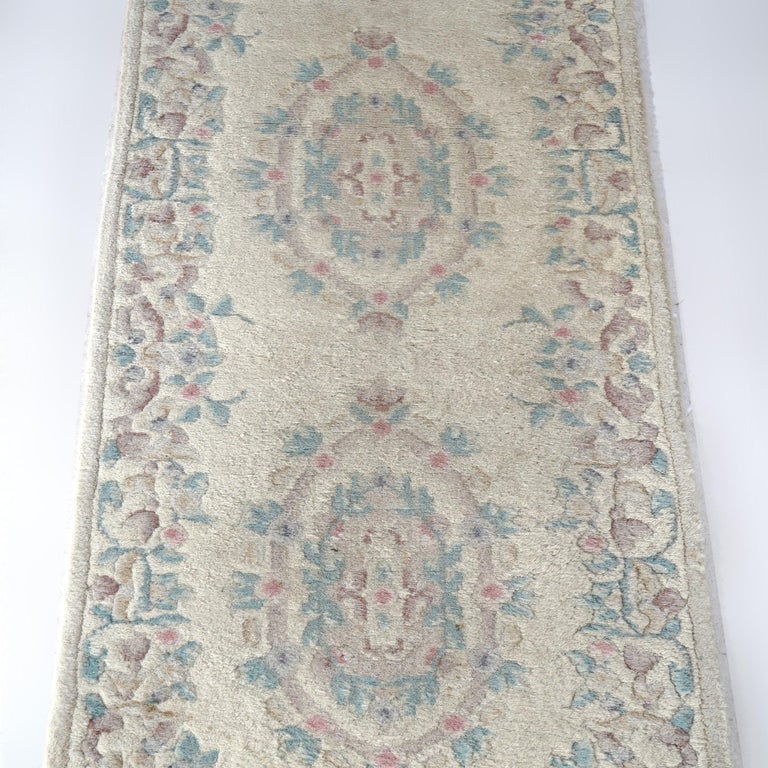 Oushak Style Turkish Oriental Long Rug Runner Wool Rug 20th C