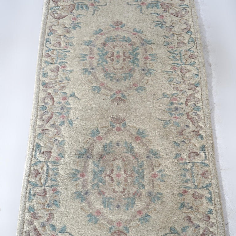 Oushak Style Turkish Oriental Long Rug Runner Wool Rug 20th C