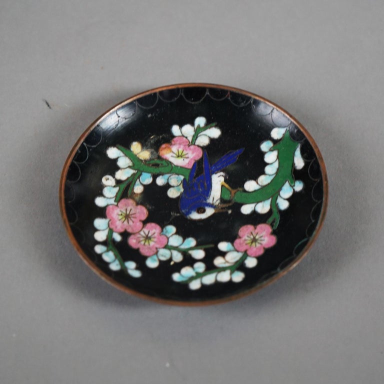 Twelve Various Chinese Cloisonne Floral Enameled Items C1920
