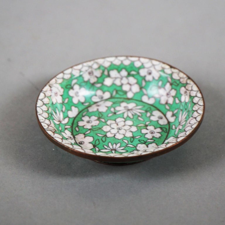 Twelve Various Chinese Cloisonne Floral Enameled Items C1920