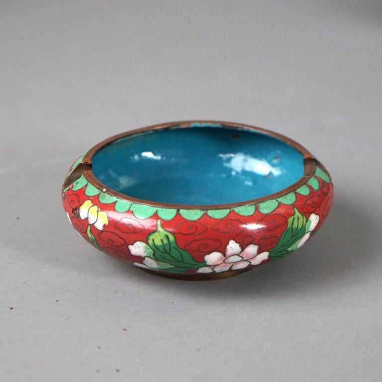 Twelve Various Chinese Cloisonne Floral Enameled Items C1920