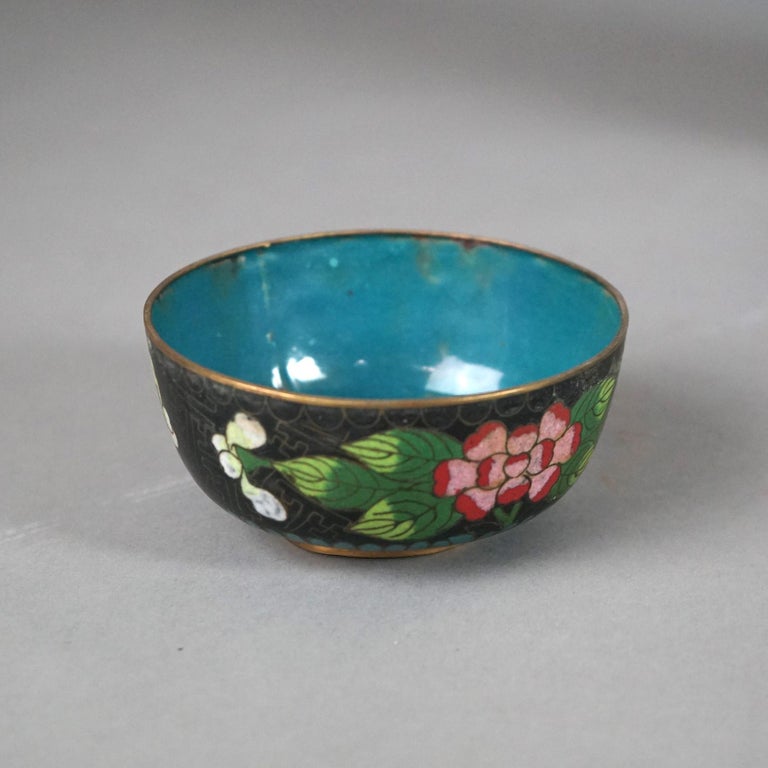 Twelve Various Chinese Cloisonne Floral Enameled Items C1920