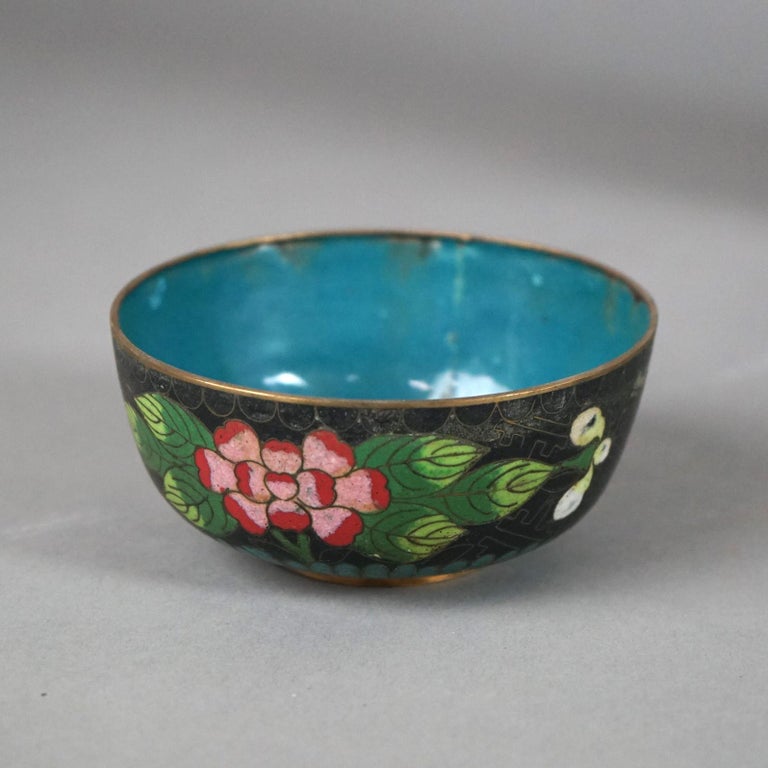 Twelve Various Chinese Cloisonne Floral Enameled Items C1920