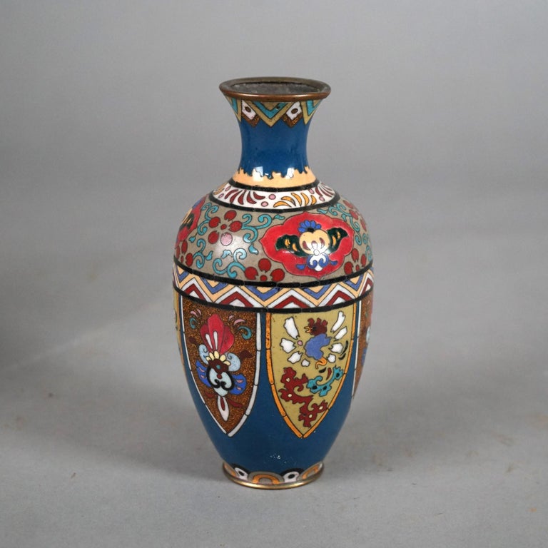 Twelve Various Chinese Cloisonne Floral Enameled Items C1920