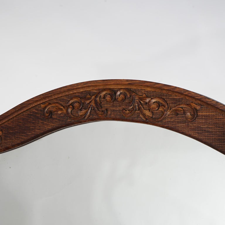 Antique RJ Horner School Carved Oak Swell Front & Mirrored Server C1910