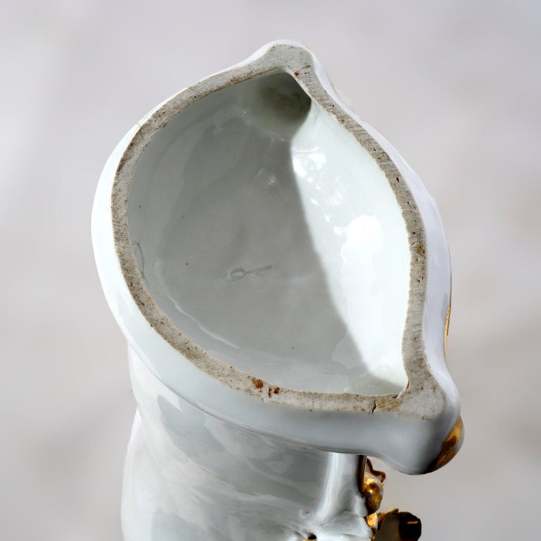Antique French Blue Old Paris Porcelain Hand Painted & Gilt Floral Vase 19th C