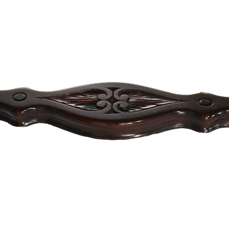 Antique French Style Carved Mahogany Polychromed Chinoiserie Decorated