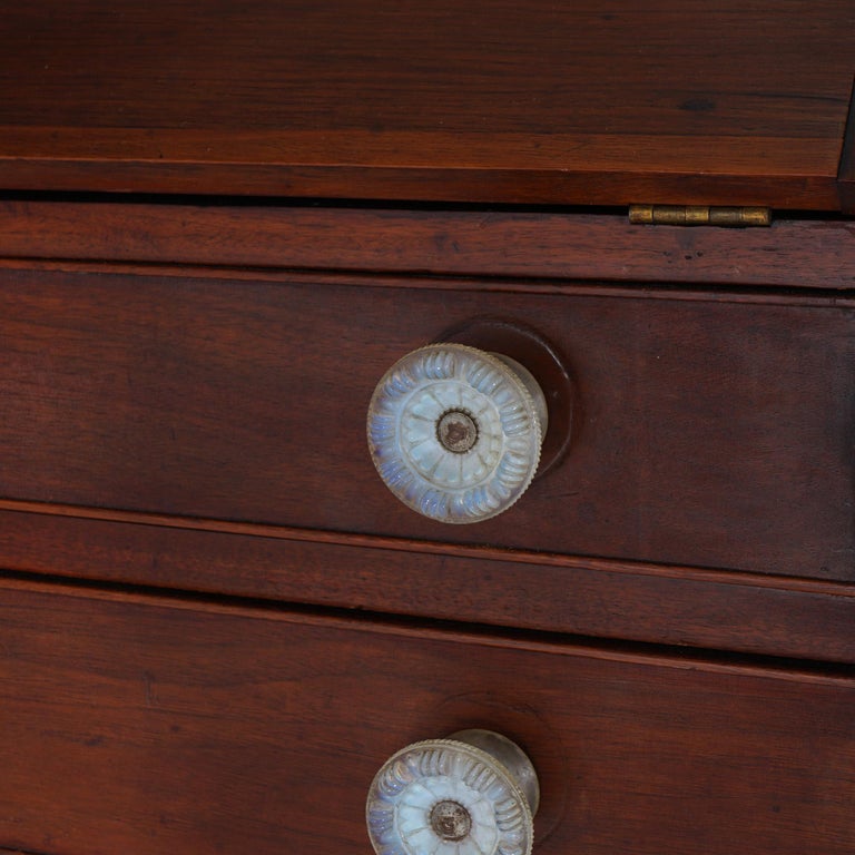 Antique Mahogany Hepplewhite Drop Front Desk with Graduated Drawers