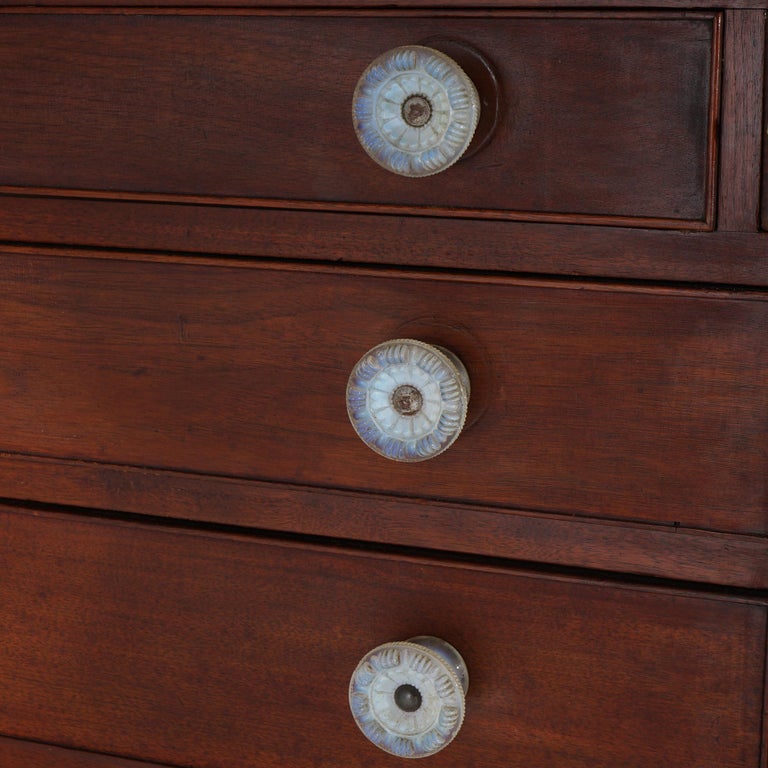 Antique Mahogany Hepplewhite Drop Front Desk with Graduated Drawers