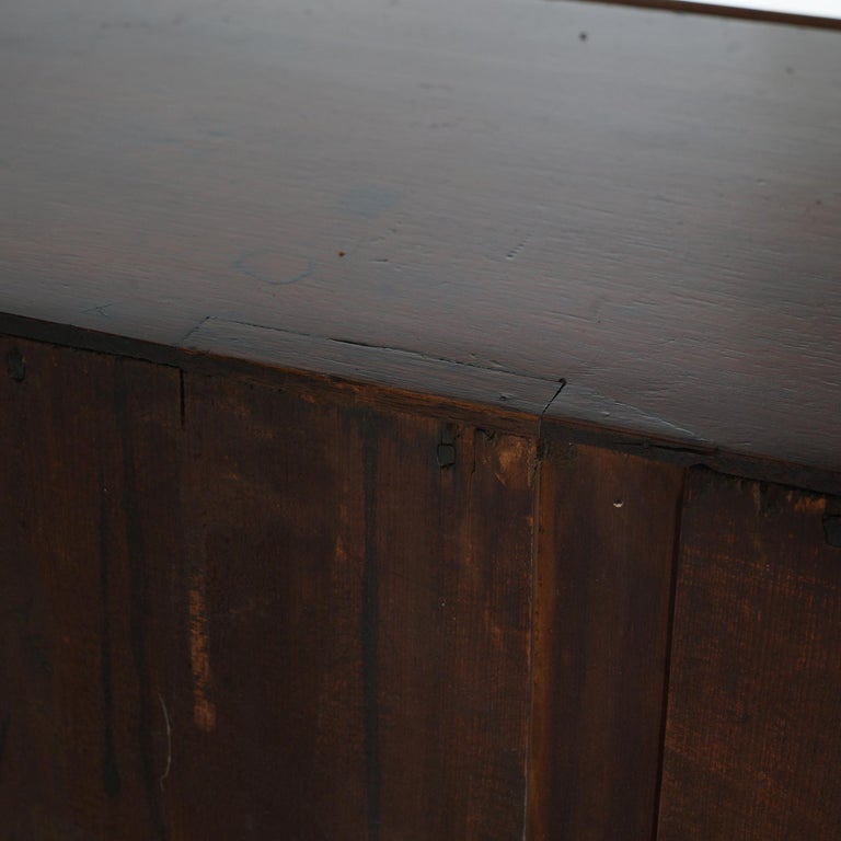 Antique Mahogany Hepplewhite Drop Front Desk with Graduated Drawers