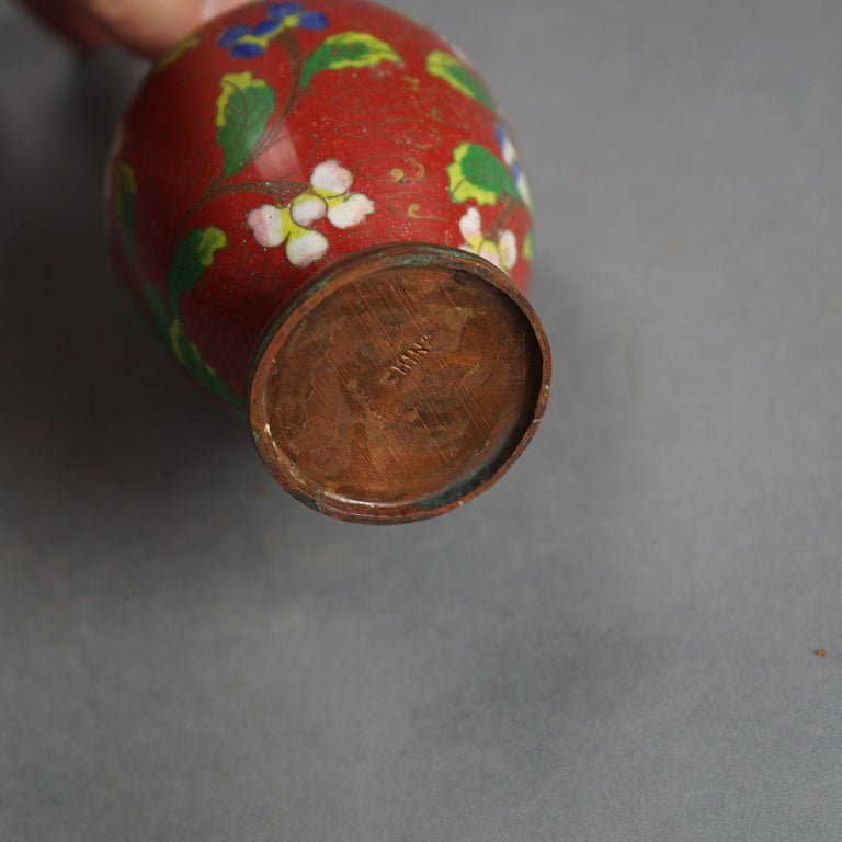 Four Antique Chinese Cloisonne Enameled Vases C1920