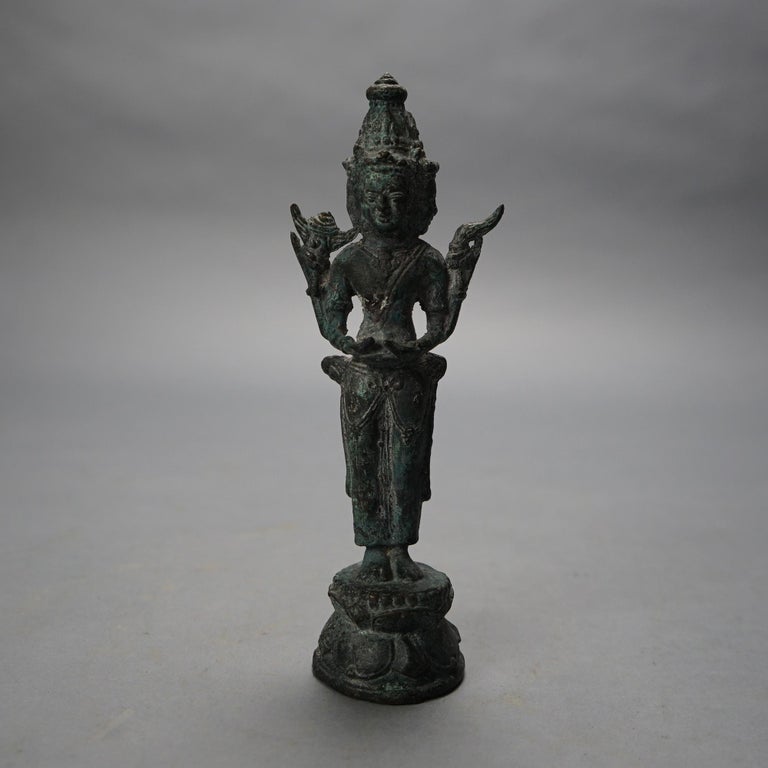 Antique Cast Bronze Tibetan Buddha Shiva Figure 19thC