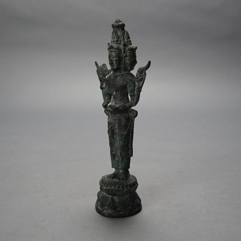 Antique Cast Bronze Tibetan Buddha Shiva Figure 19thC