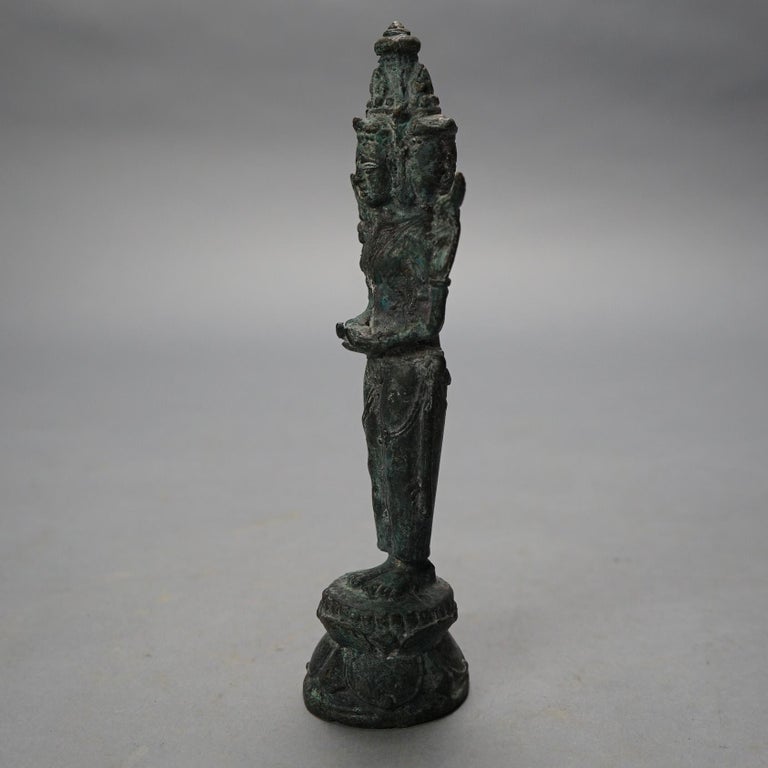 Antique Cast Bronze Tibetan Buddha Shiva Figure 19thC