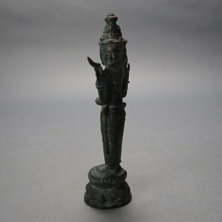 Antique Cast Bronze Tibetan Buddha Shiva Figure 19thC