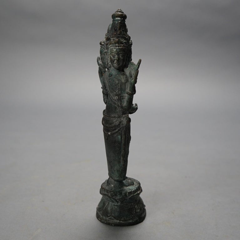 Antique Cast Bronze Tibetan Buddha Shiva Figure 19thC