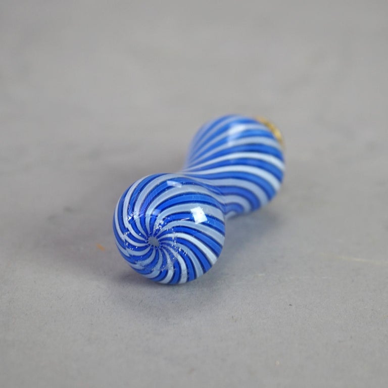 Antique Victorian Latticino Swirl Art Glass Perfume 19th C