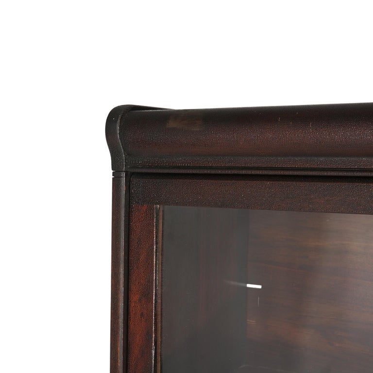 Antique Lundstrom Arts & Crafts Mahogany Four-Stack Barrister Bookcase c1910