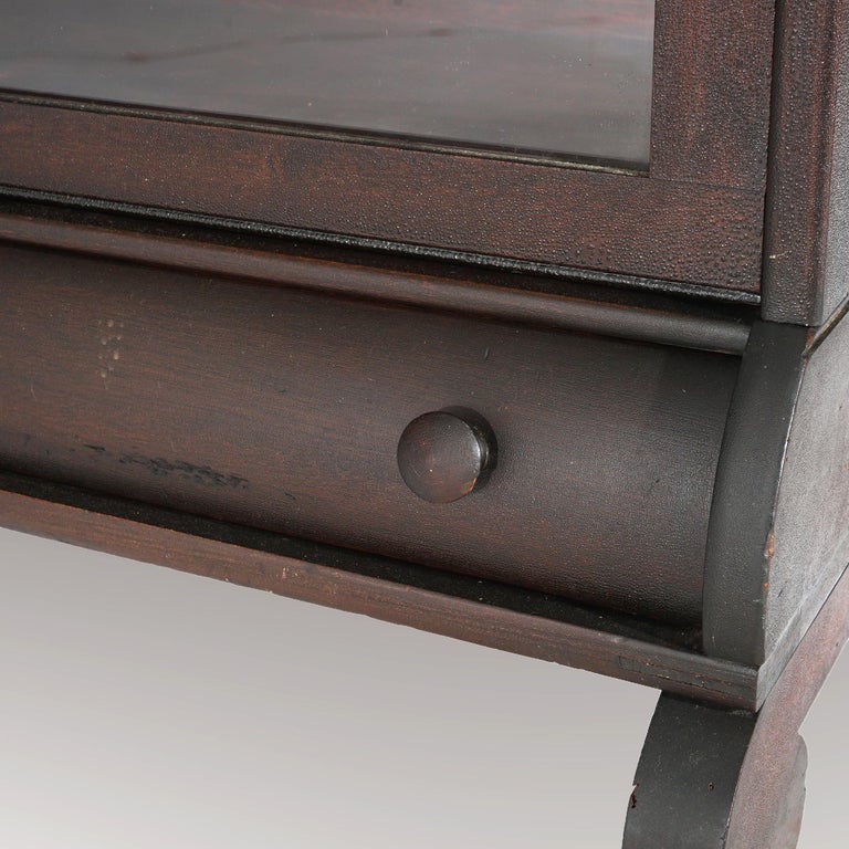 Antique Lundstrom Arts & Crafts Mahogany Four-Stack Barrister Bookcase c1910